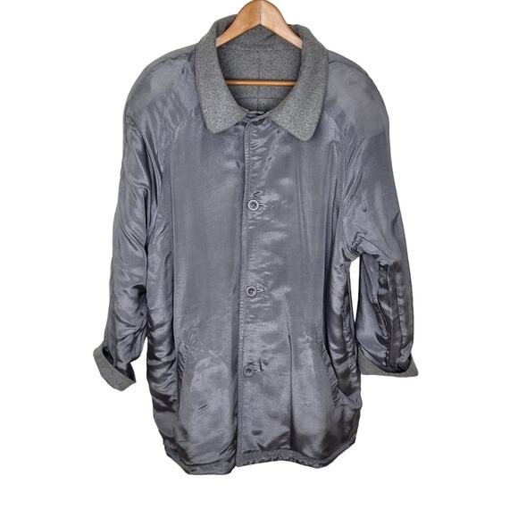 Haband Reversible Wool and Silk Coat with Leather Trim Pockets Size 2X - Picture 11 of 16